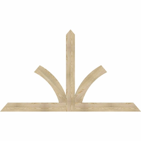 Ekena Millwork Richland Rough Sawn Timber Gable Bracket, Douglas Fir, 96"W x 56"H x 2"D x 6"F, 14/12 Pitch GBW096X56X0206RIC00RDF